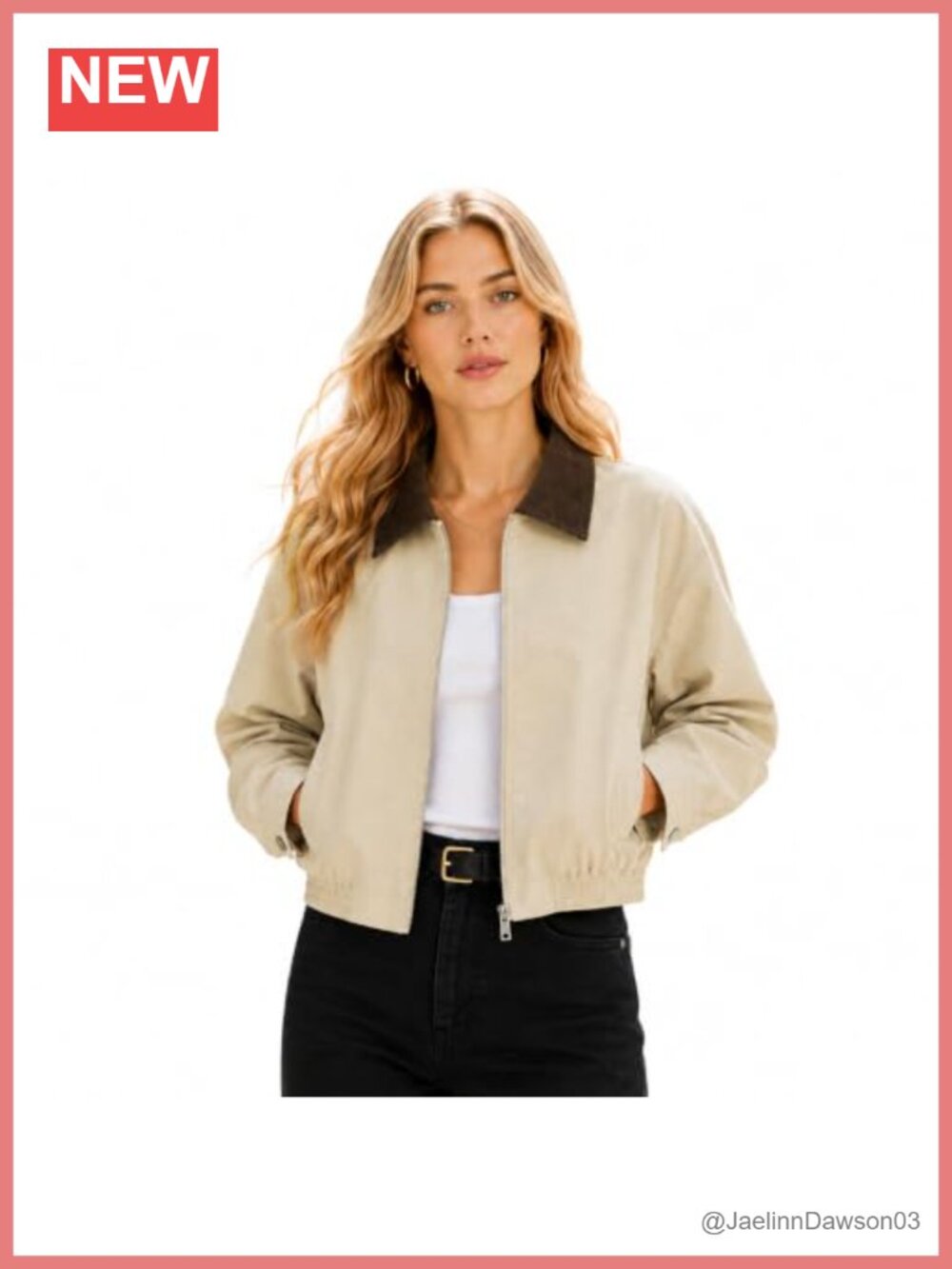 Cropped Barn Utility Jacket Zip Up Water-Repellent Corduroy Collar